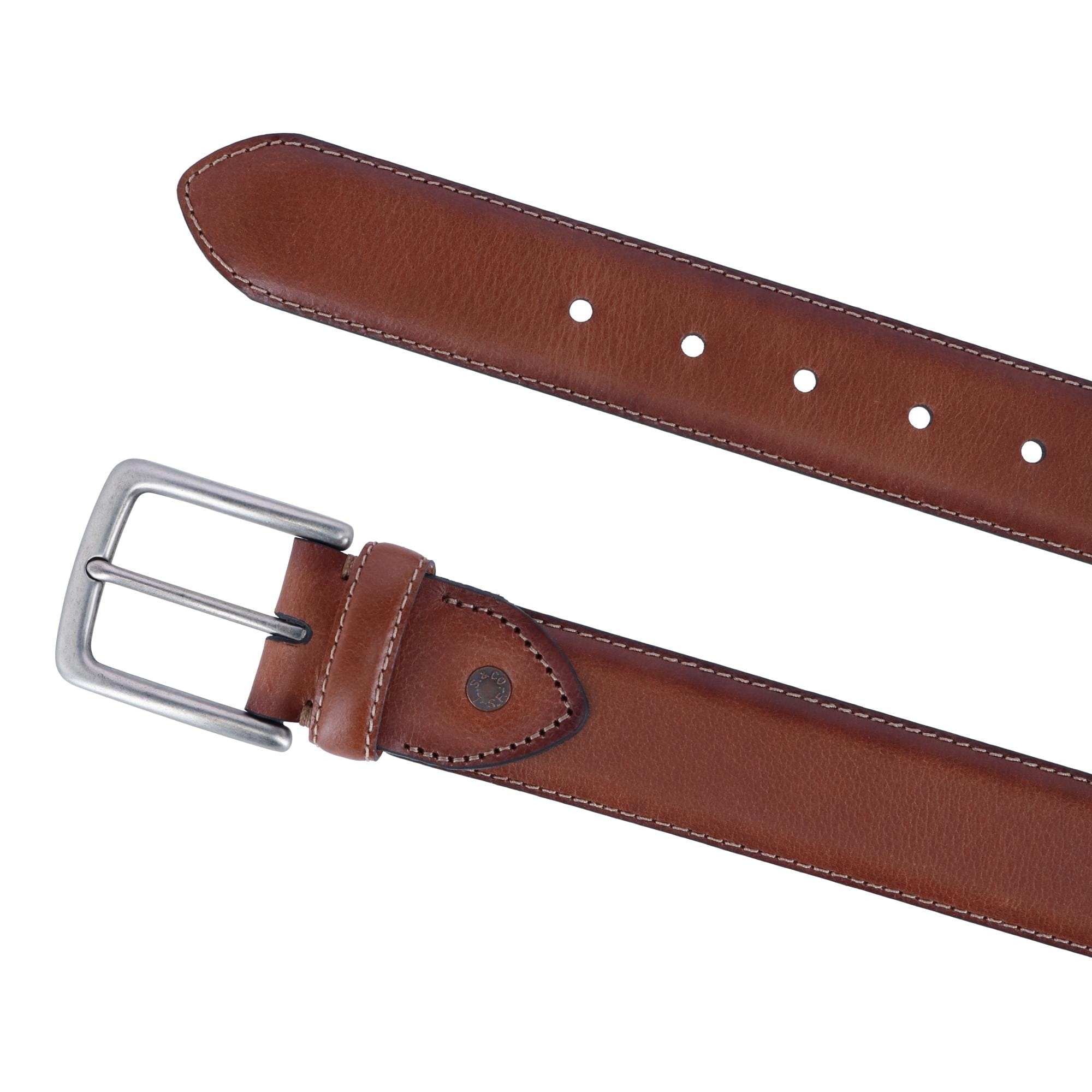 Levis Men's Levi's Feathered Edge Logo Tab Belt - Tan