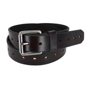 Men's Pebbled Leather Roller Buckle Casual Belt
