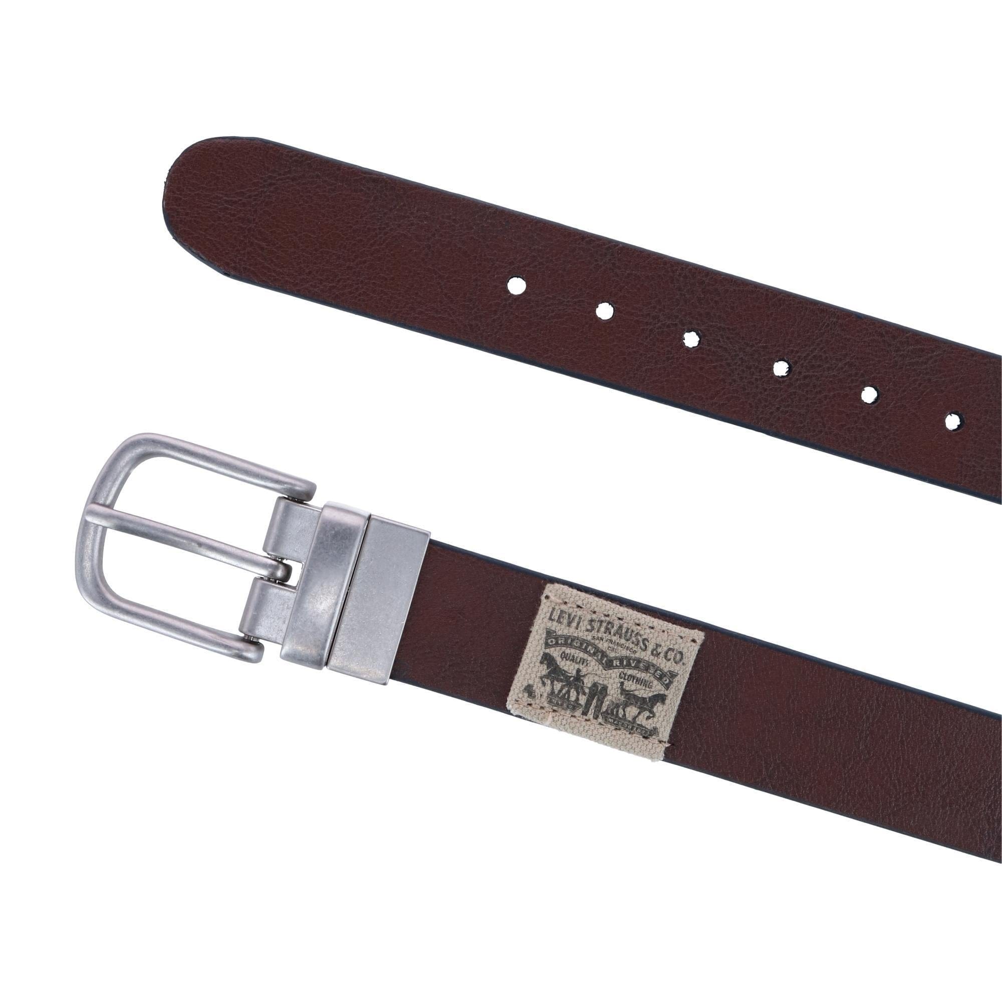 Levis Boy's Reversible Nickel Logo Patch Belt - Brown