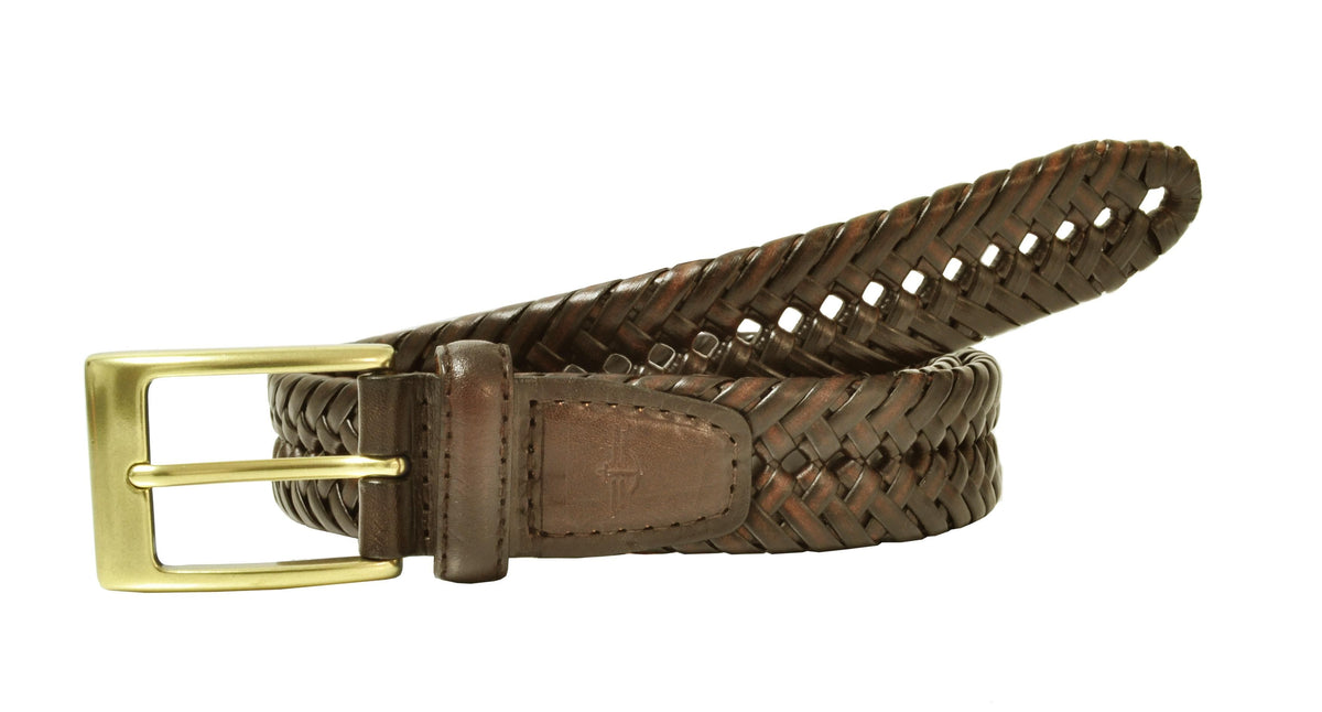 Dockers Men's Big & Tall Leather Adjustable Double V-Weave Braided Belt - Men's Big & Tall Leather Adjustable Double V-Weave Braided Belt