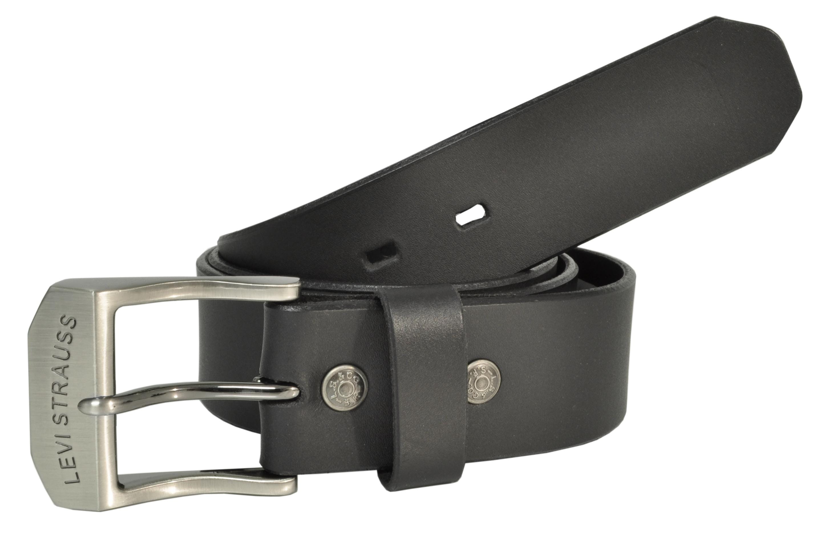 Levis Men's Big & Tall Leather Beveled Edge 1 1/2 Inch Bridle Belt