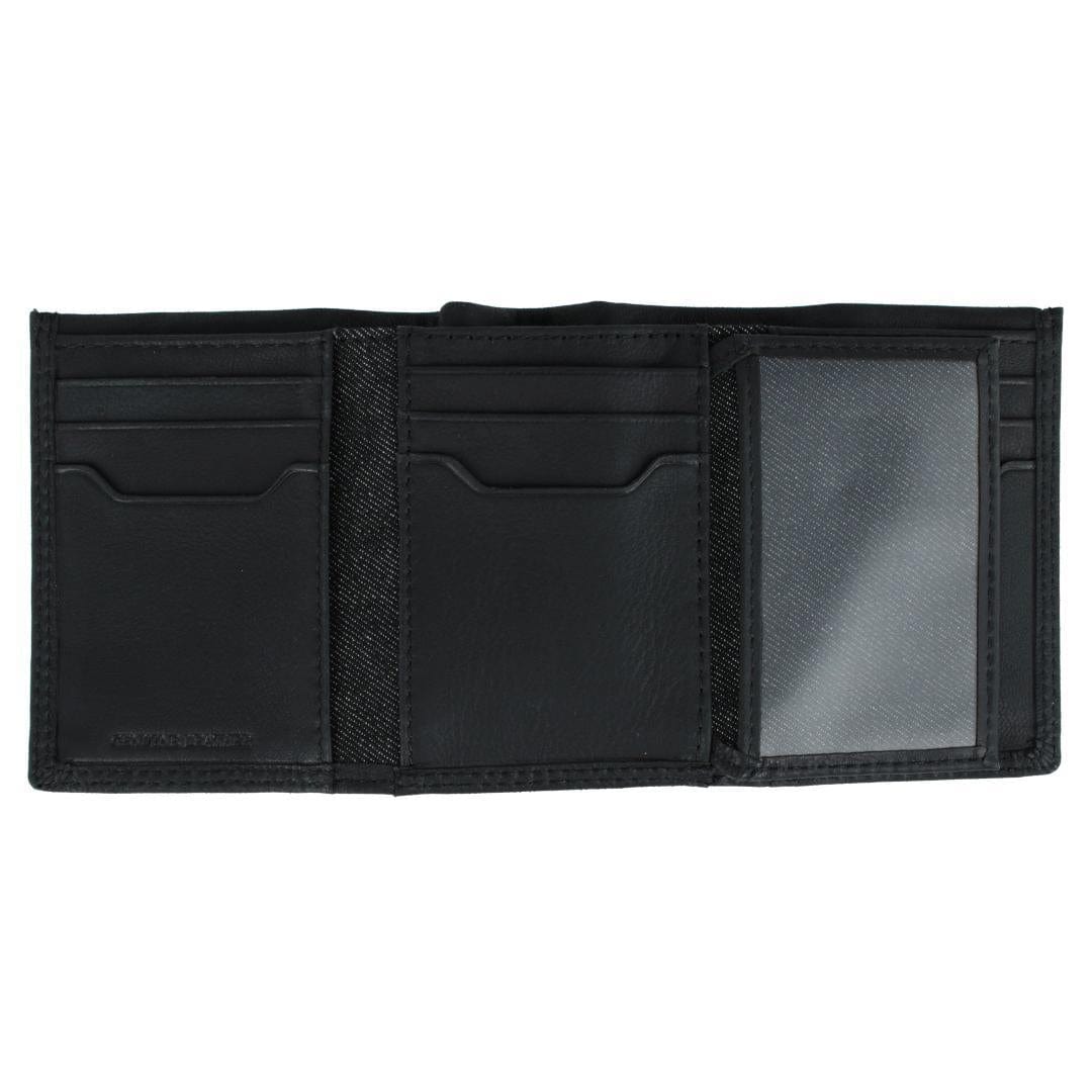 Levis Men's Leather RFID Extra Capacity Trifold Wallet - Black