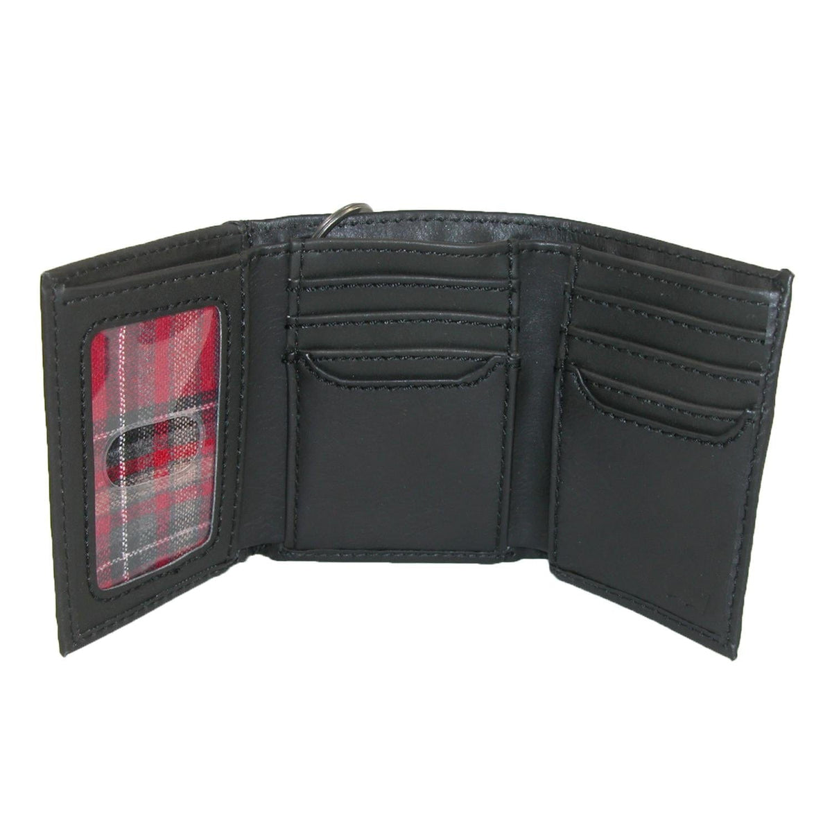 Levis Men's Leather Trifold Chain Wallet - Black