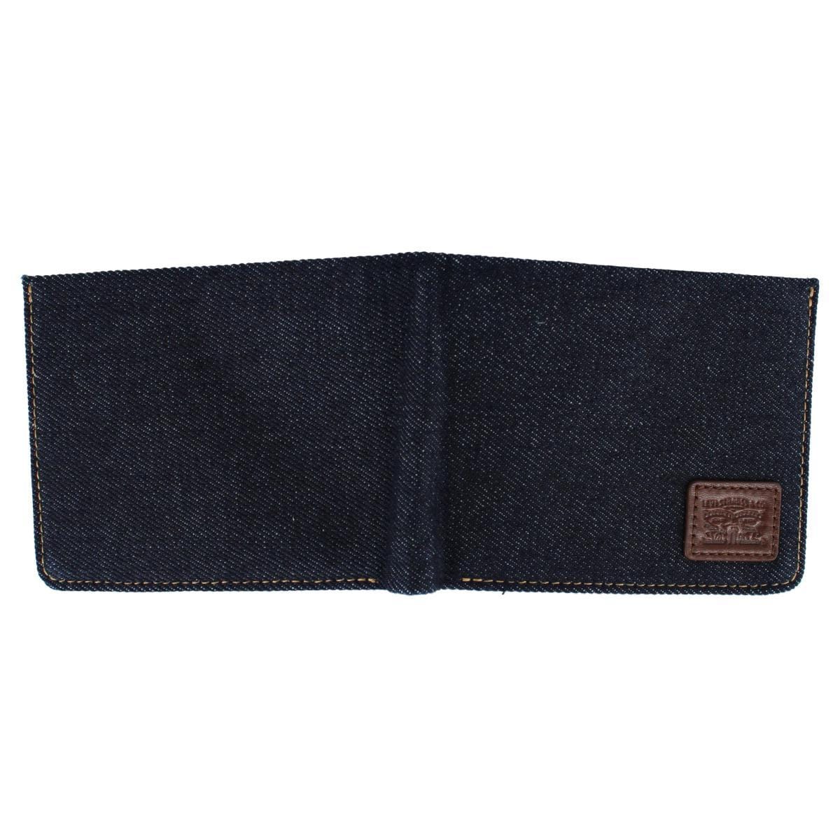 Levis Men's Denim and Leather RFID Bifold Wallet - Denim