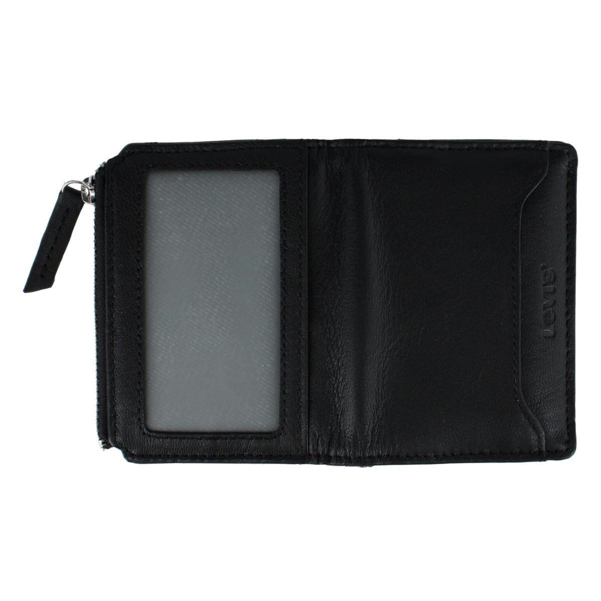 Levis Men's RFID Magnetic Close Front Pocket Wallet with Zip Pocket - Black