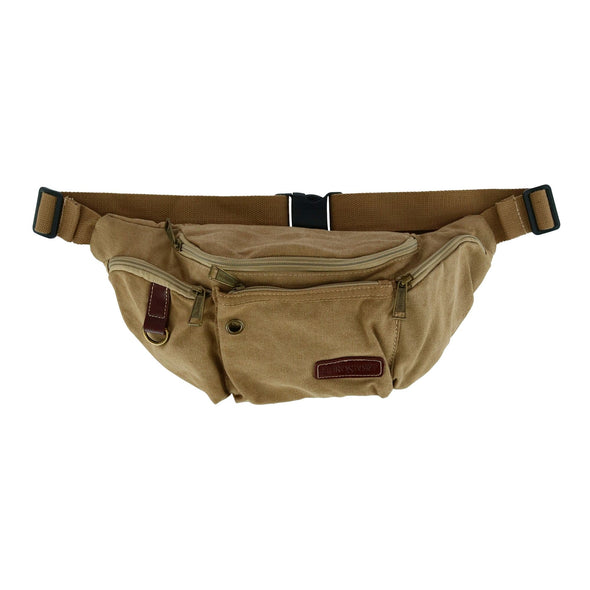 Canvas Multi Pocket Crossbody Fanny Waist Pack