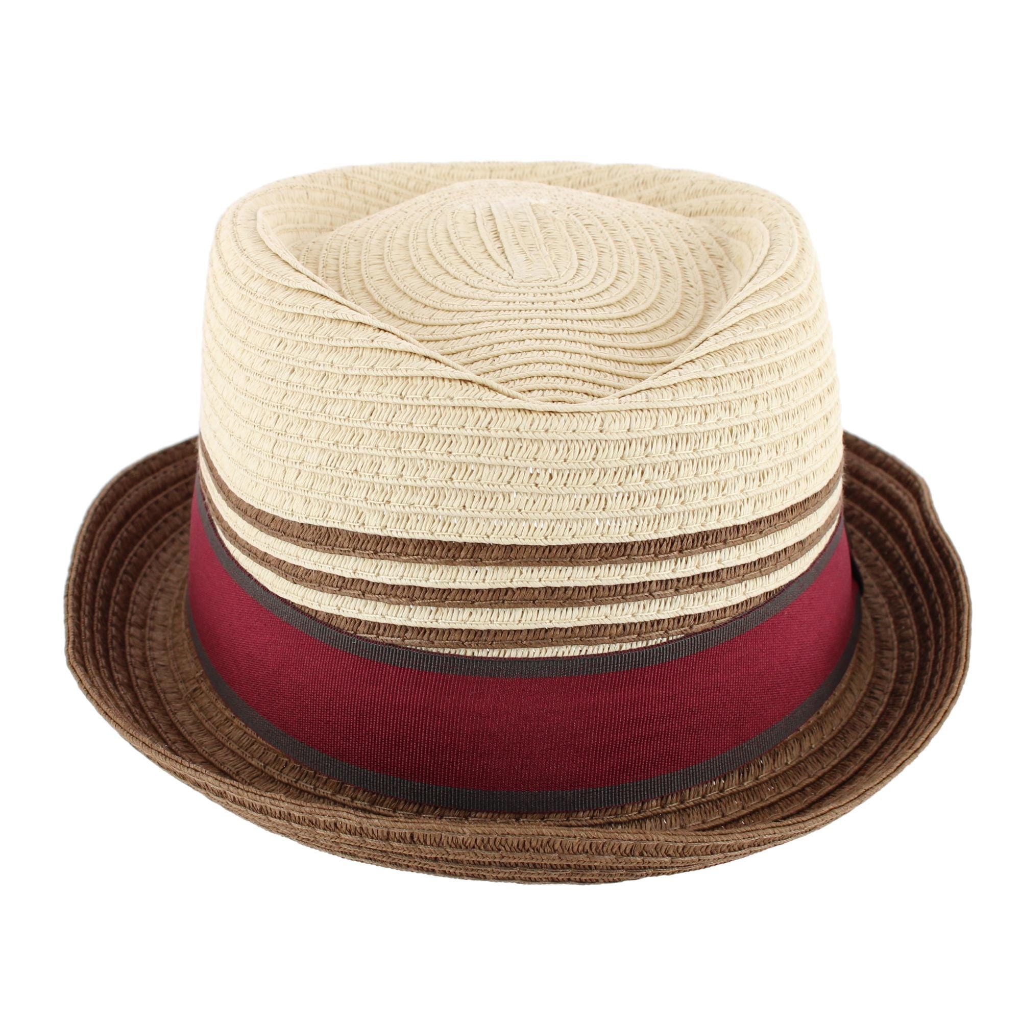 Kenny K. Men's Straw Two Tone Toyo Fedora - White/Natural