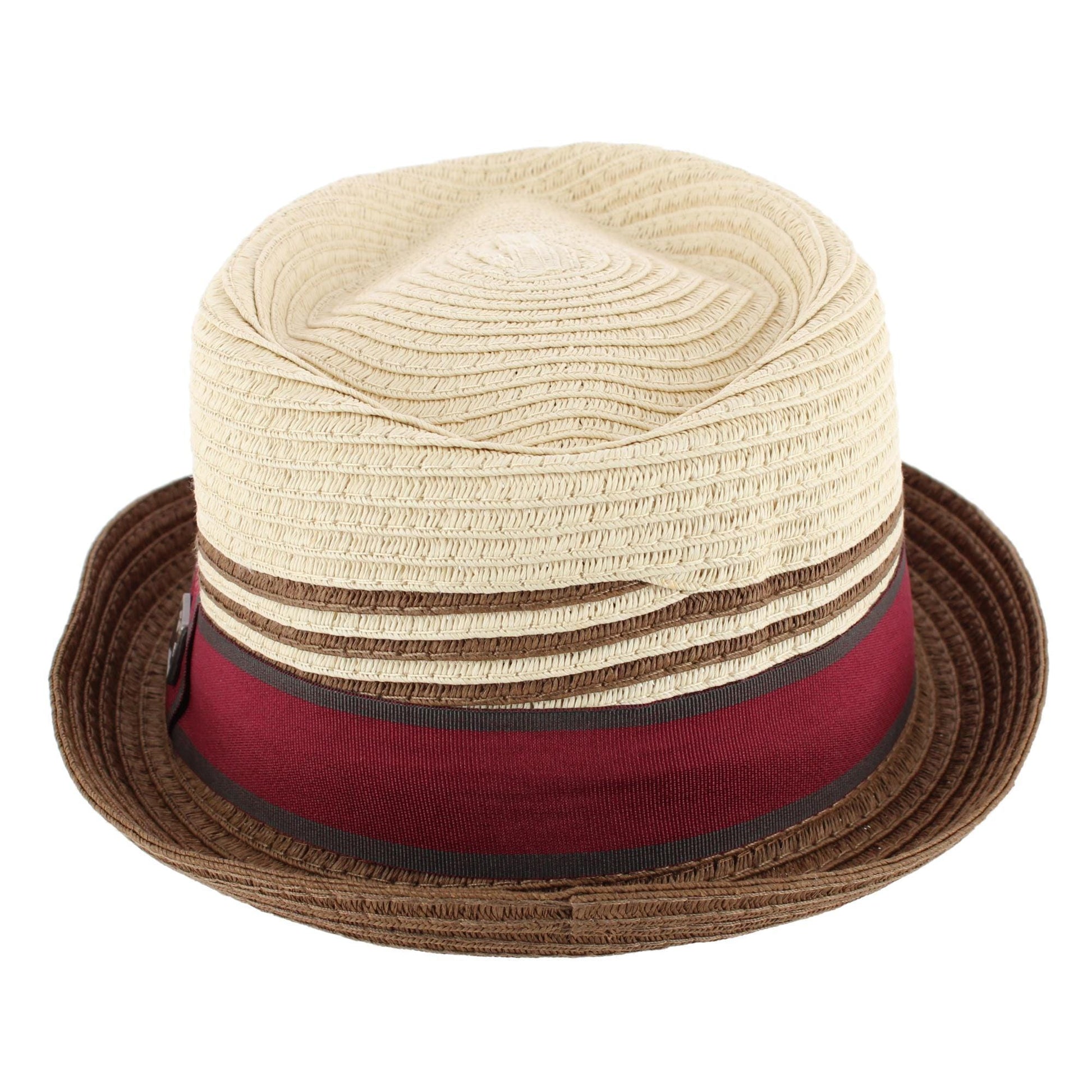 Kenny K. Men's Straw Two Tone Toyo Fedora - White/Natural