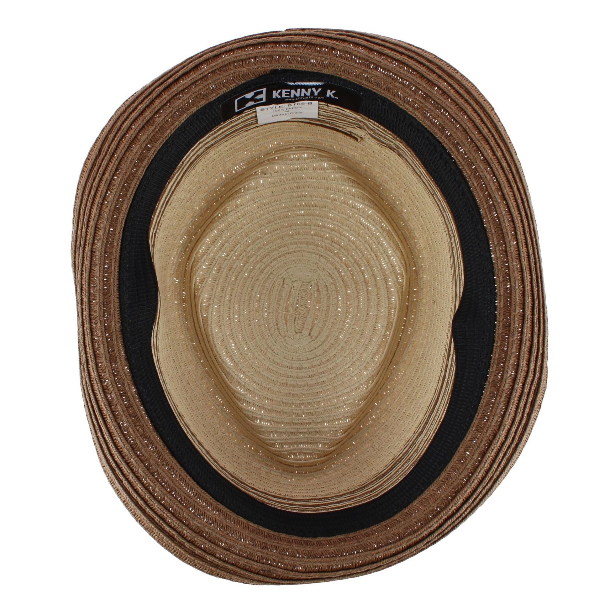 Kenny K. Men's Straw Two Tone Toyo Fedora - White/Natural