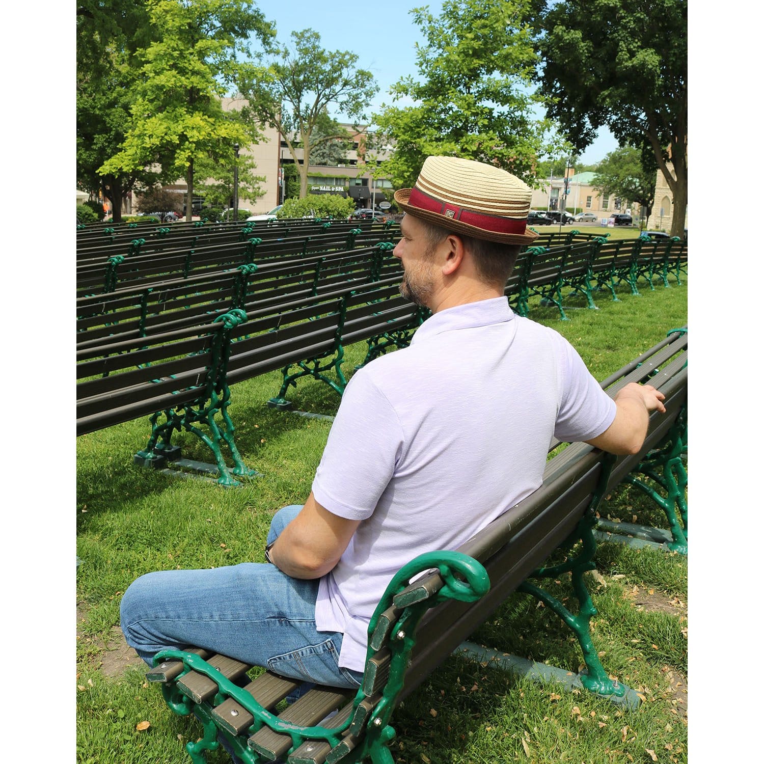 Kenny K. Men's Straw Two Tone Toyo Fedora - White/Natural
