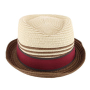 Men's Straw Two Tone Toyo Fedora