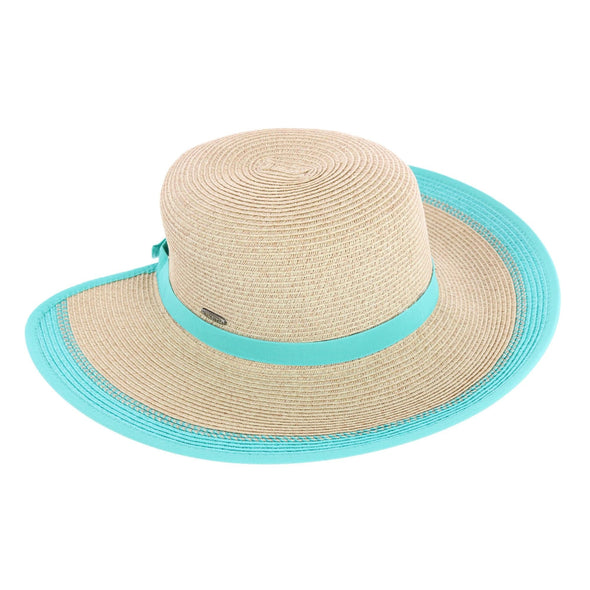 Women's Toyo Braid Sun Hat with Ponytail Opening in Back