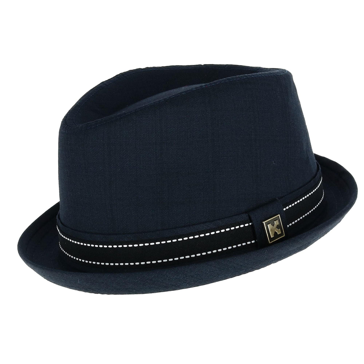 Kenny K Men's Upturned Brim Fedora with Hatband - Men's Upturned Brim Fedora with Hatband
