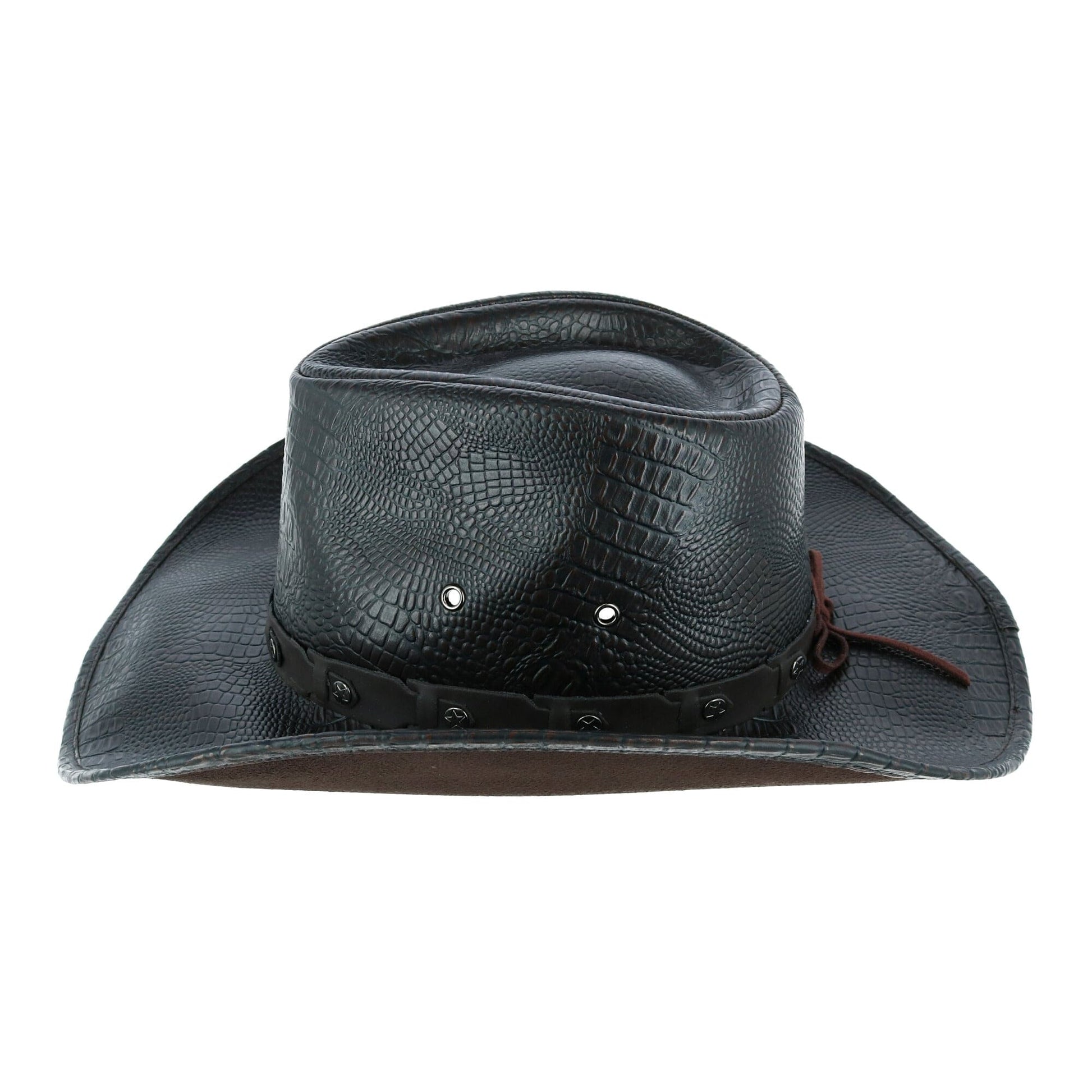 Kenny K Men's Crocodile Print Western Hat - Black