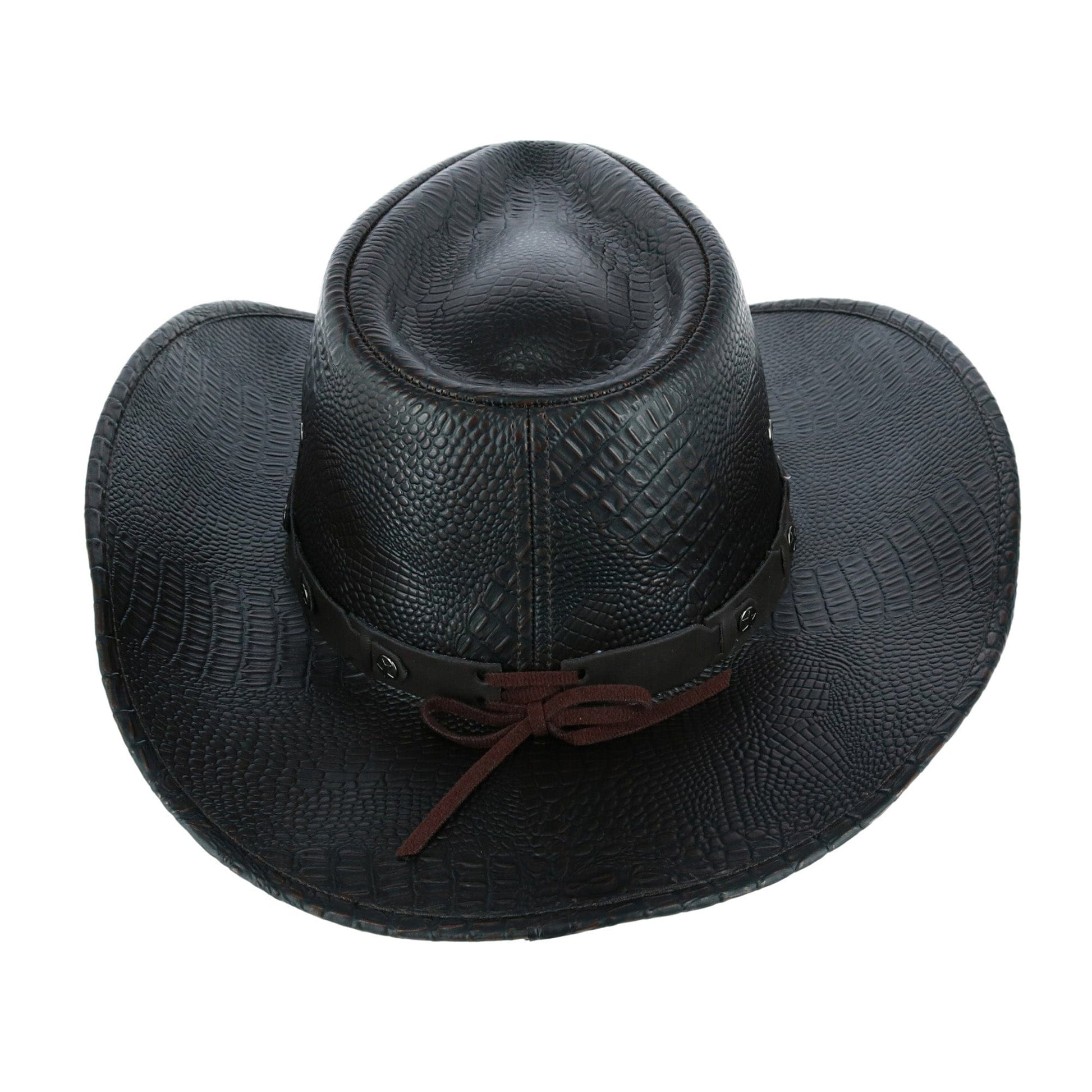 Kenny K Men's Crocodile Print Western Hat - Black