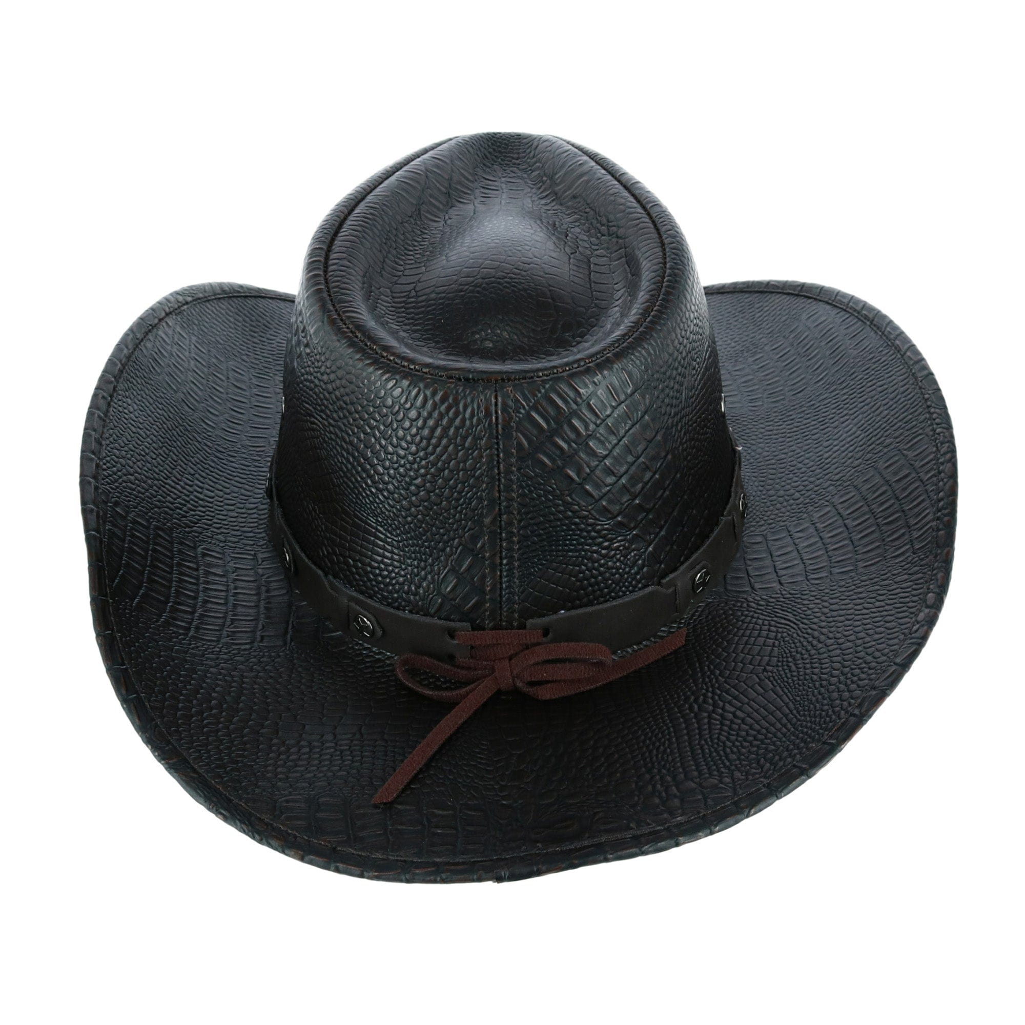 Kenny K Men's Crocodile Print Western Hat - Black