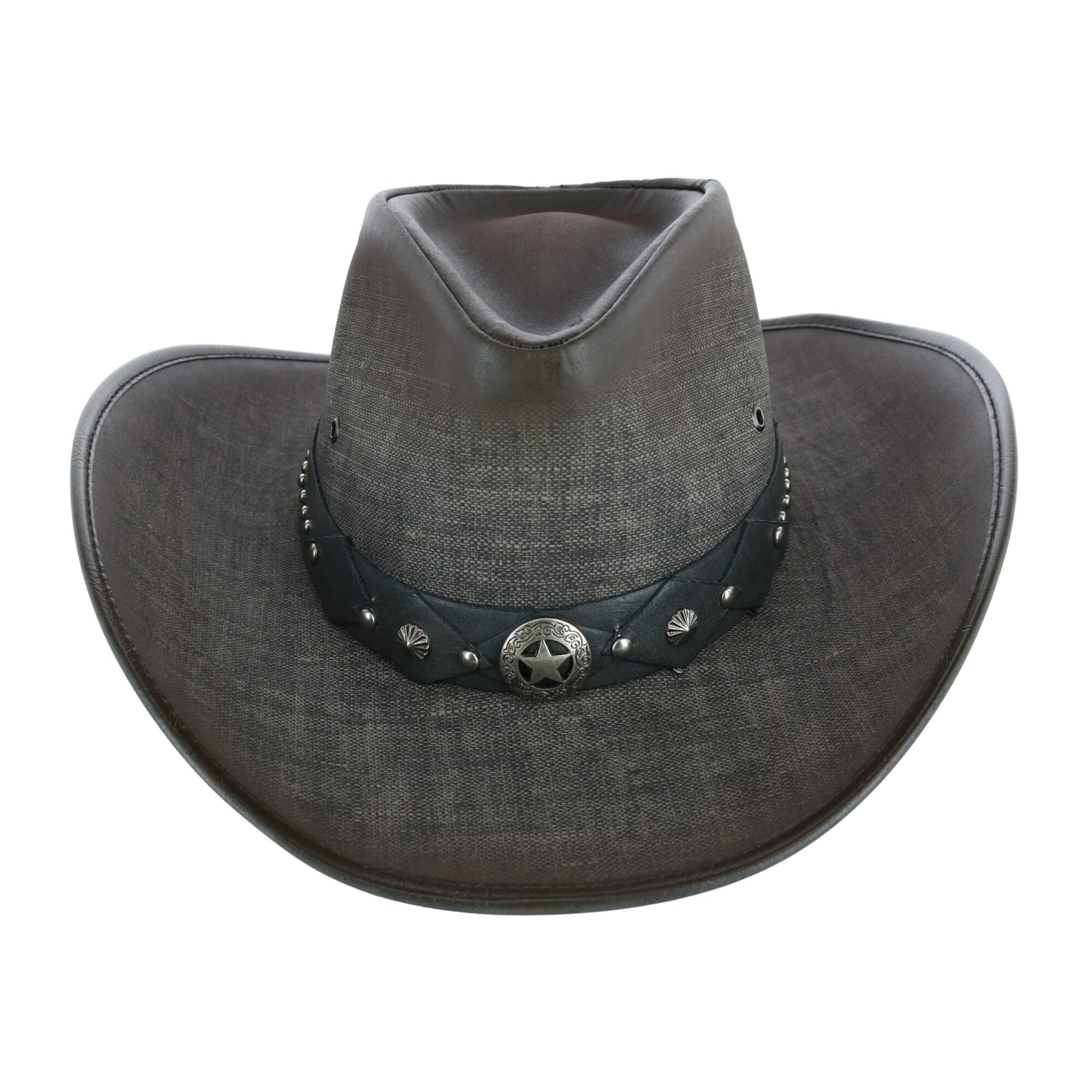 Kenny K Men's Grey UPF 50+ Western Hat with Vegan Leather Band - Grey