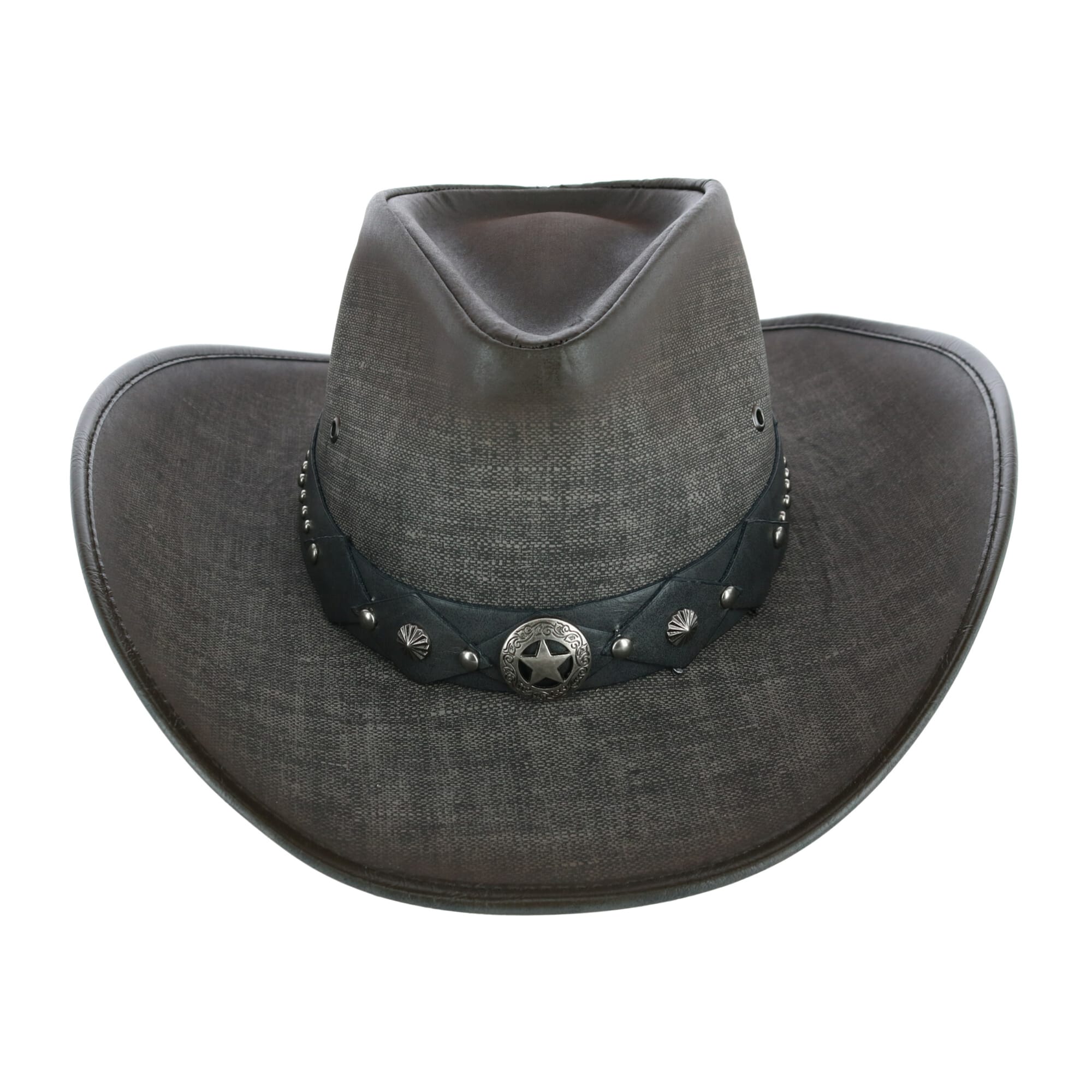 Kenny K Men's Grey UPF 50+ Western Hat with Vegan Leather Band - Grey