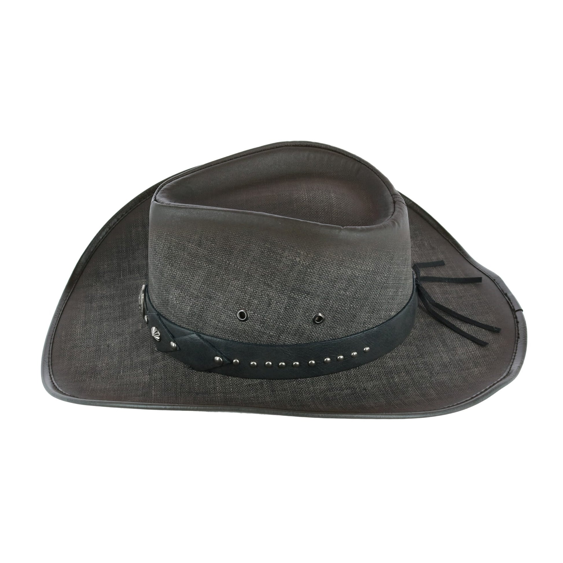 Kenny K Men's Grey UPF 50+ Western Hat with Vegan Leather Band - Grey