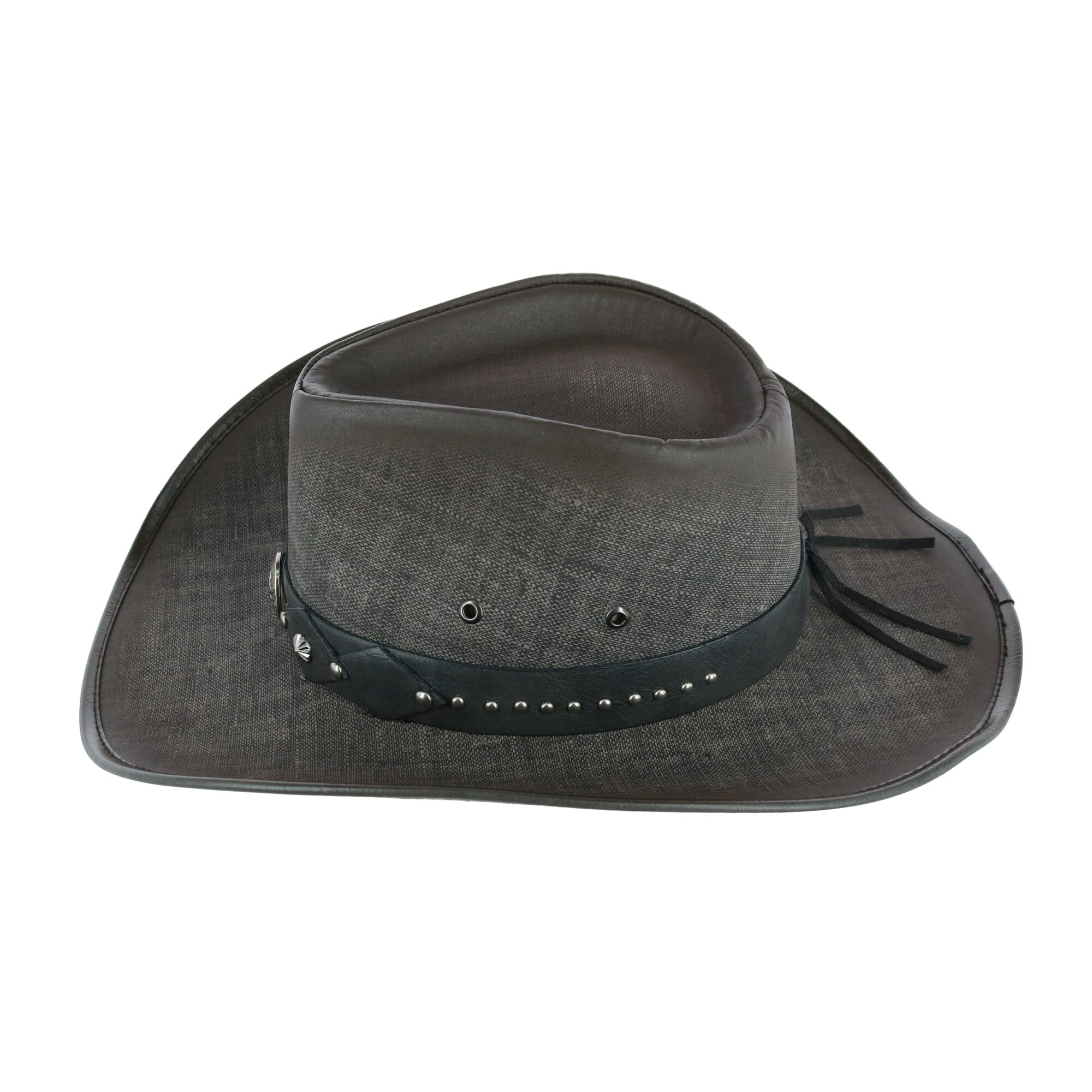 Kenny K Men's Grey UPF 50+ Western Hat with Vegan Leather Band - Grey