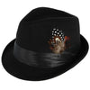 Men's Dressy Faux Felt Fedora with Feather