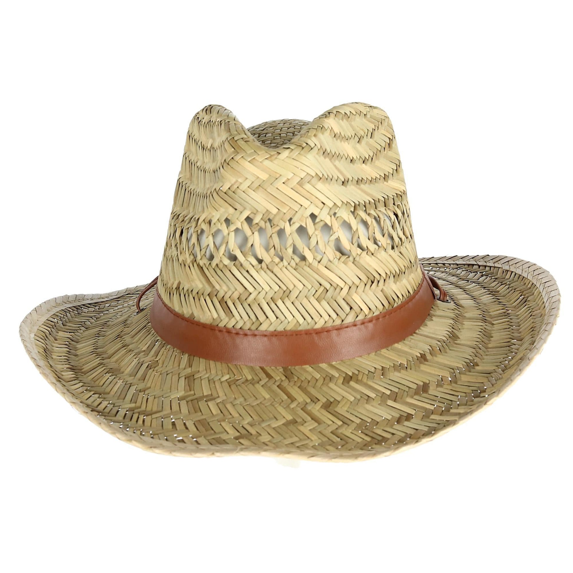 Kenny K Men's Rush Straw Lightweight Safari Hat with Chin Cord - Natural