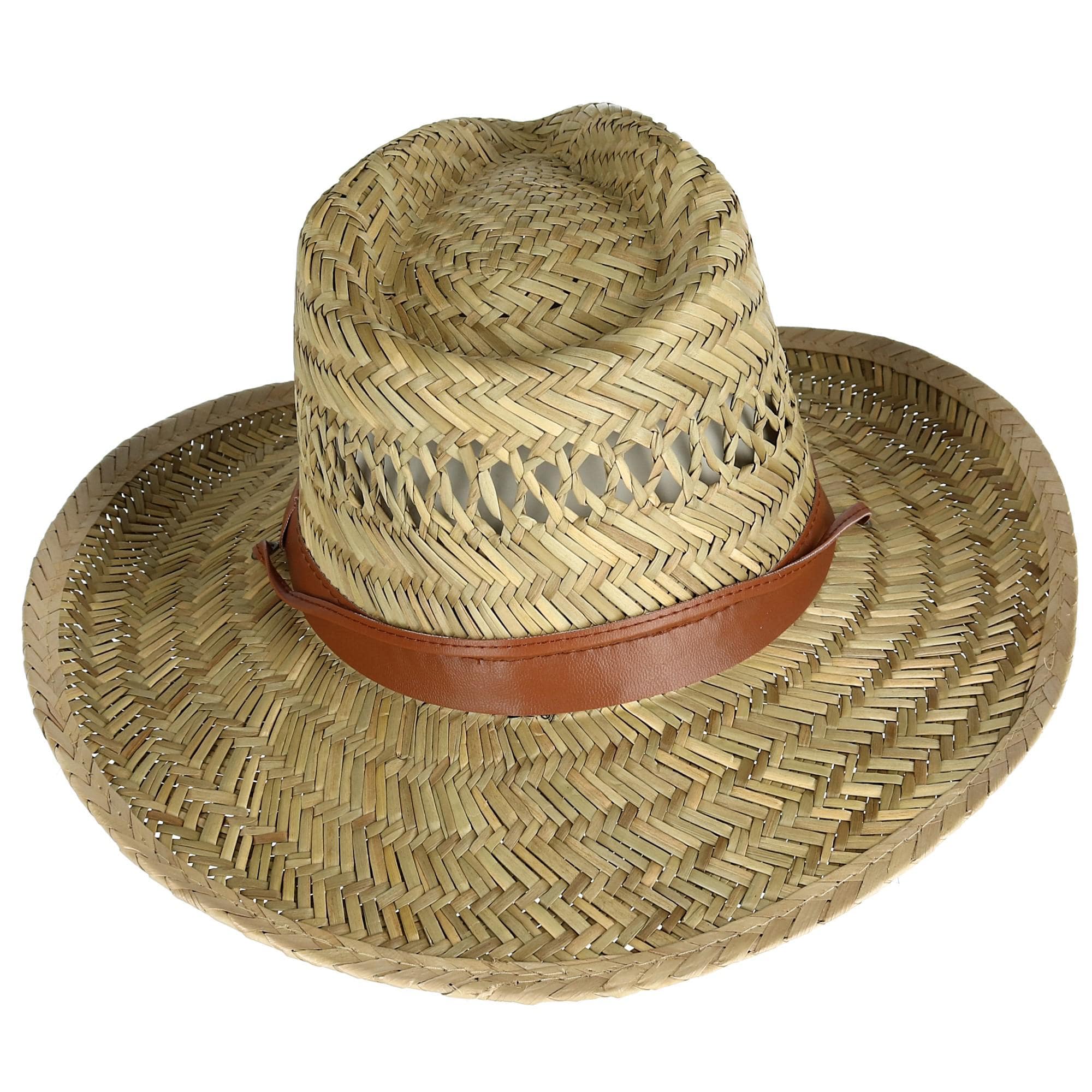 Kenny K Men's Rush Straw Lightweight Safari Hat with Chin Cord - Natural