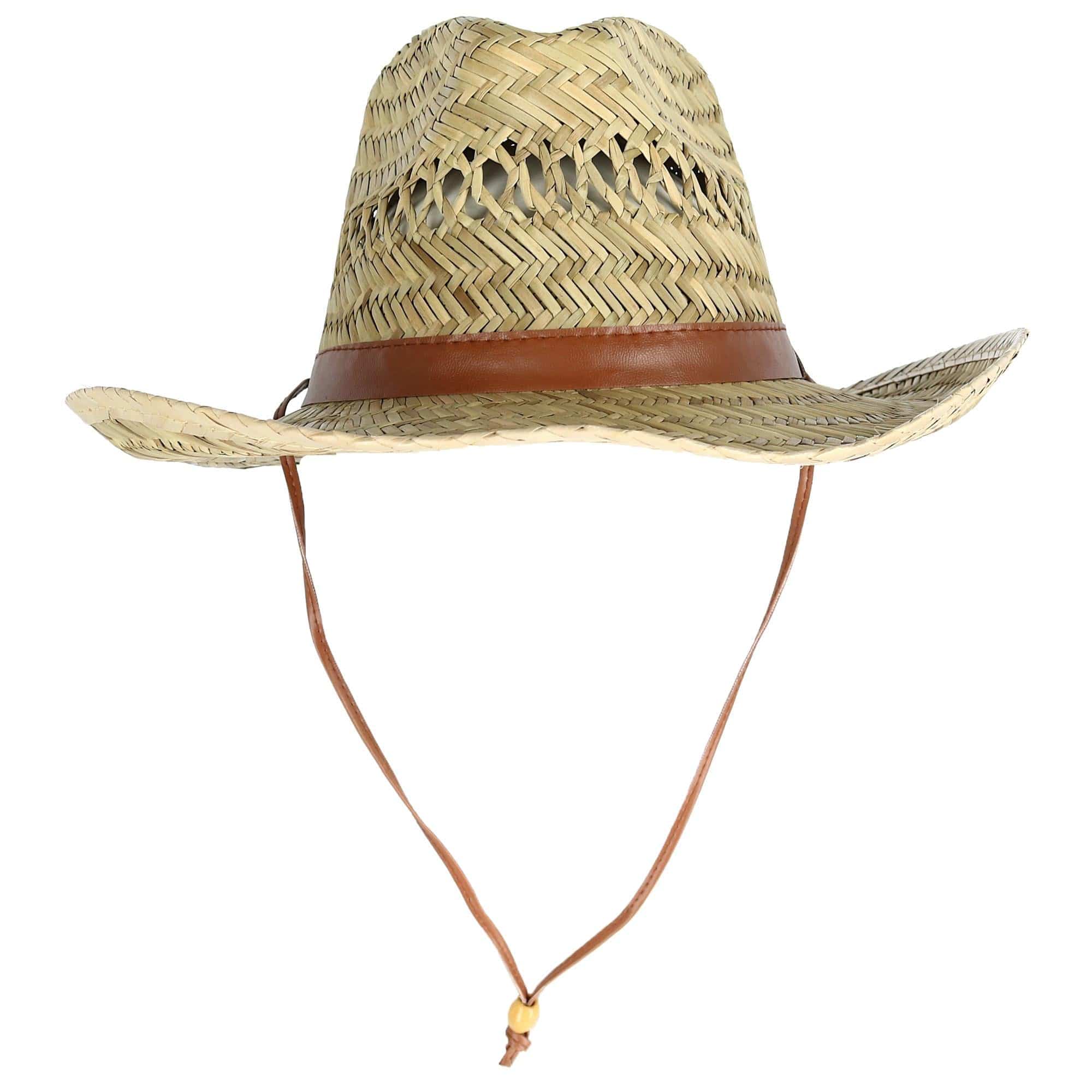 Kenny K Men's Rush Straw Lightweight Safari Hat with Chin Cord - Natural