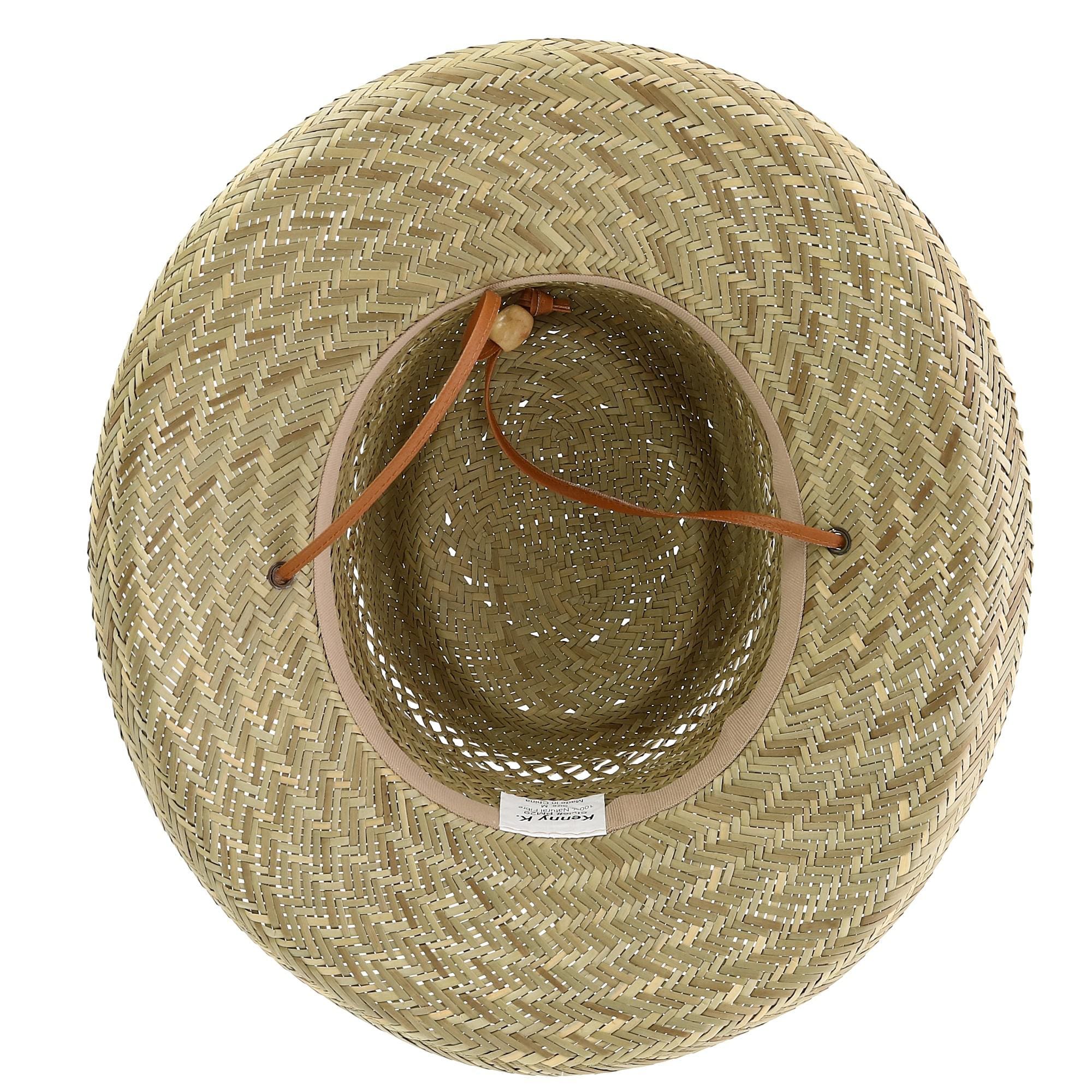 Kenny K Unisex Rush Straw 3 Inch Brim Gambler Hat - Natural Straw