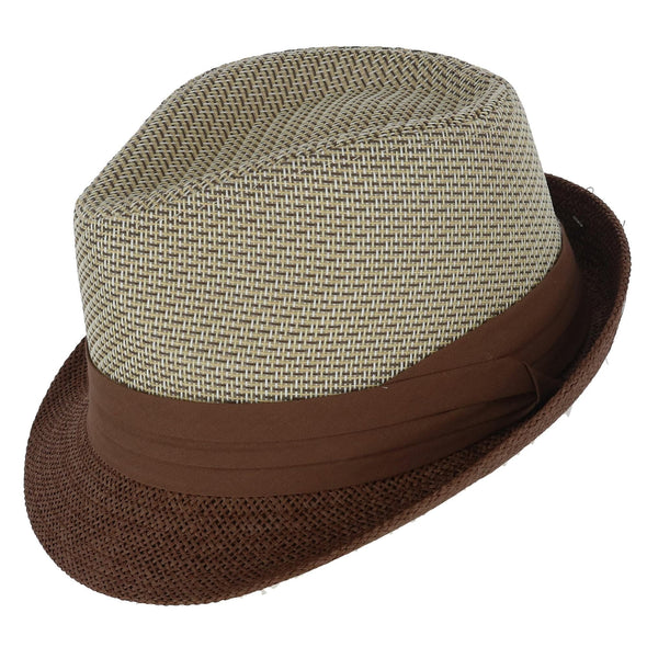 Men's Two Tone Fedora with Pleated Band