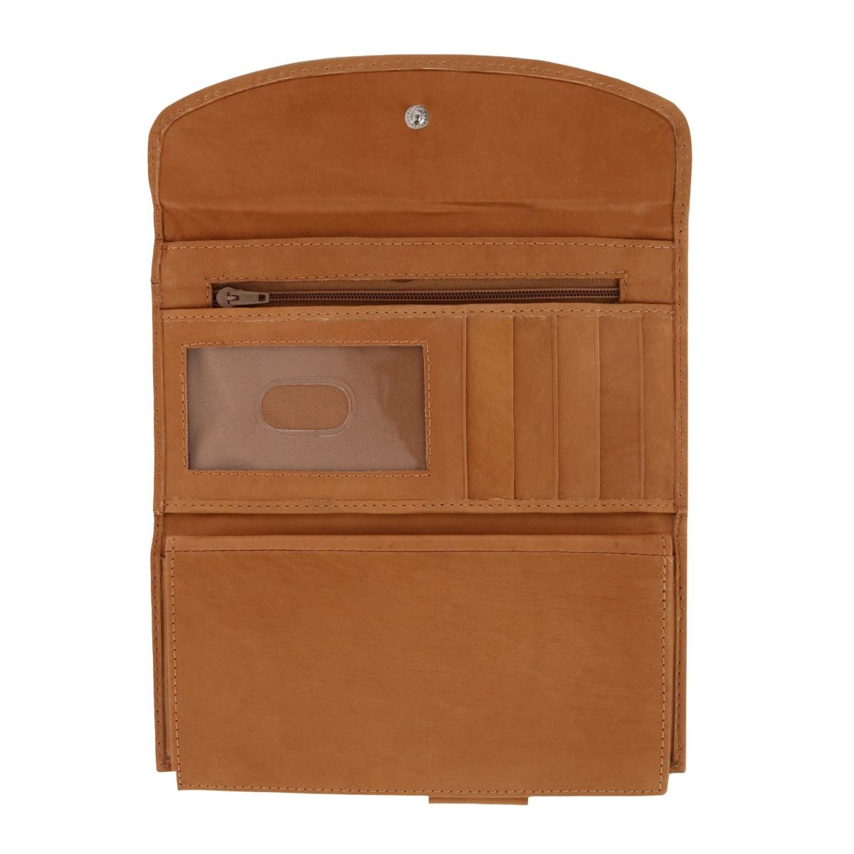 CTM® Women's Leather Checkbook Cover - Tan