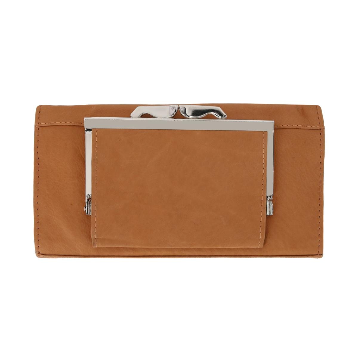 CTM® Women's Leather Checkbook Cover - Tan