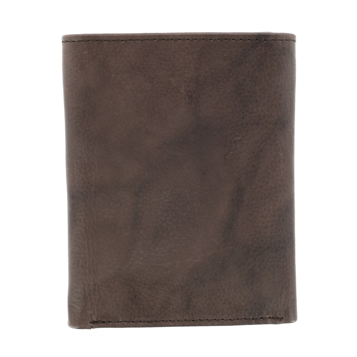 CTM® Men's American Bison Leather RFID Trifold Wallet - Brown