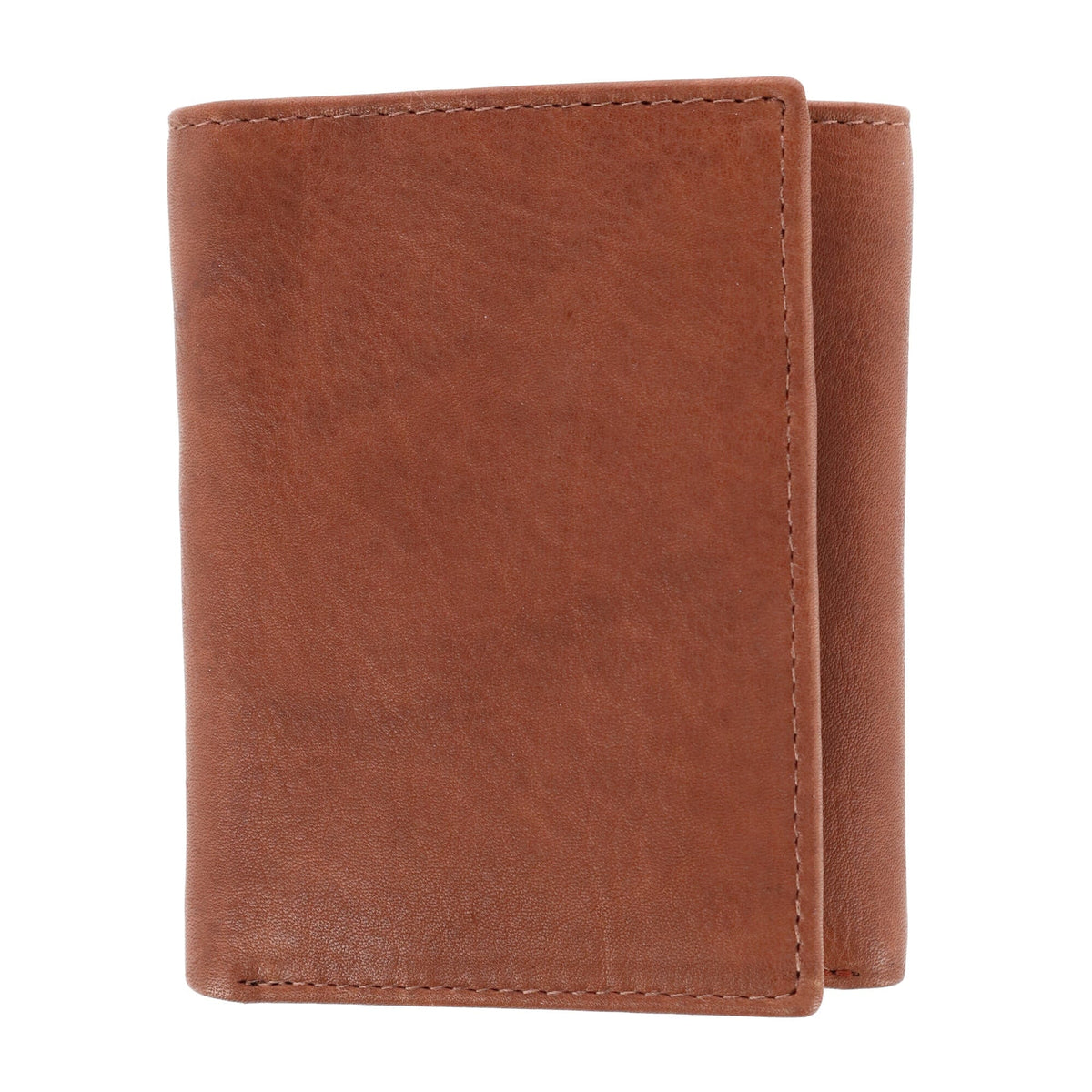 CTM® Men's American Bison Leather RFID Trifold Wallet - Tan