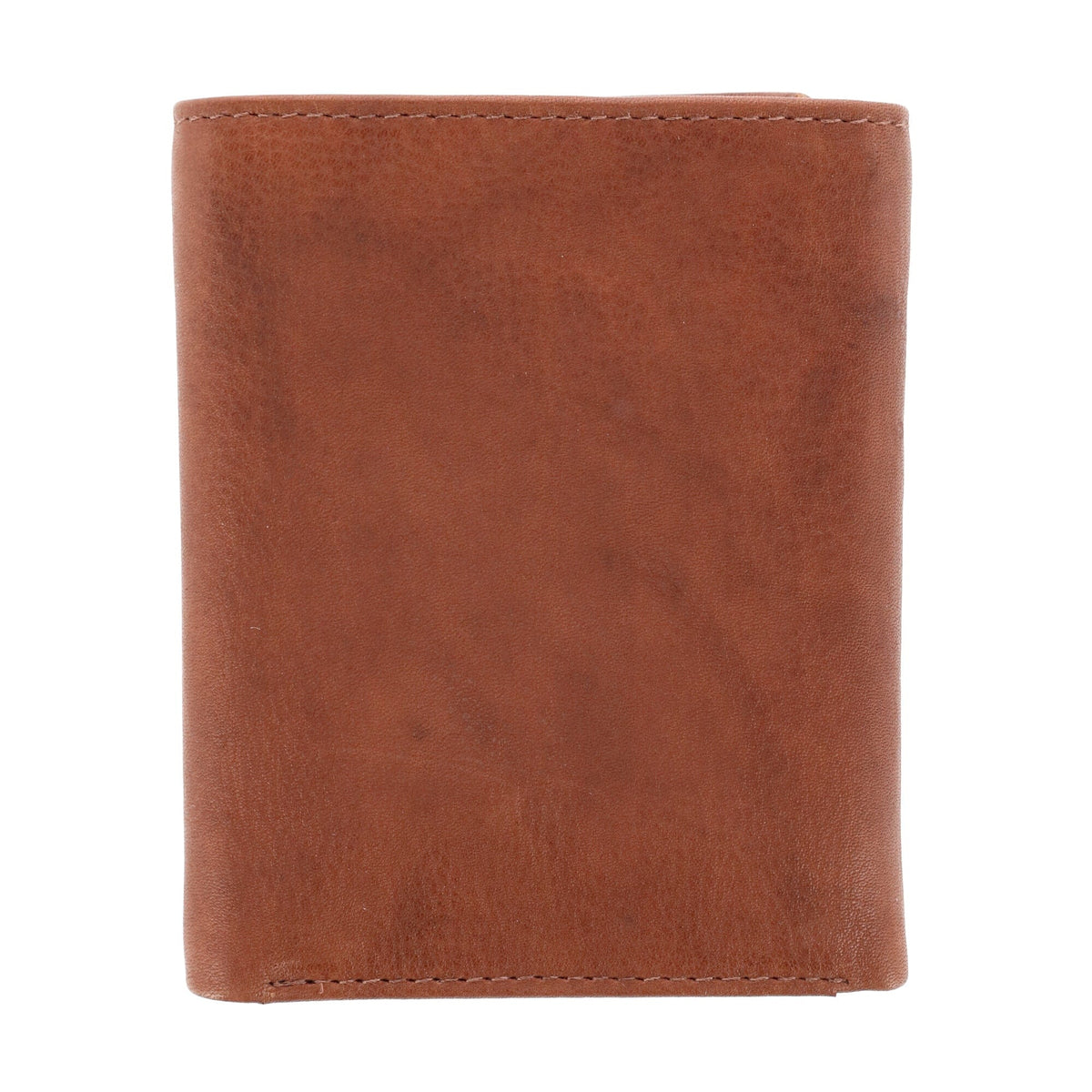 CTM® Men's American Bison Leather RFID Trifold Wallet - Tan