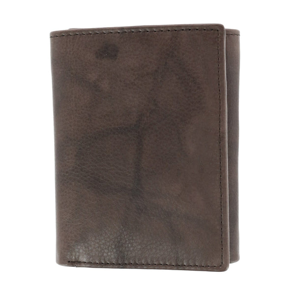 Men's American Bison Leather RFID Trifold Wallet