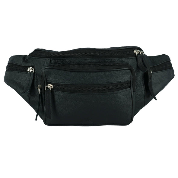 Leather Fanny Waist Pack With Multiple Pockets