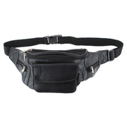 Unisex Lambskin Leather Fanny Pack with Multiple Compartments