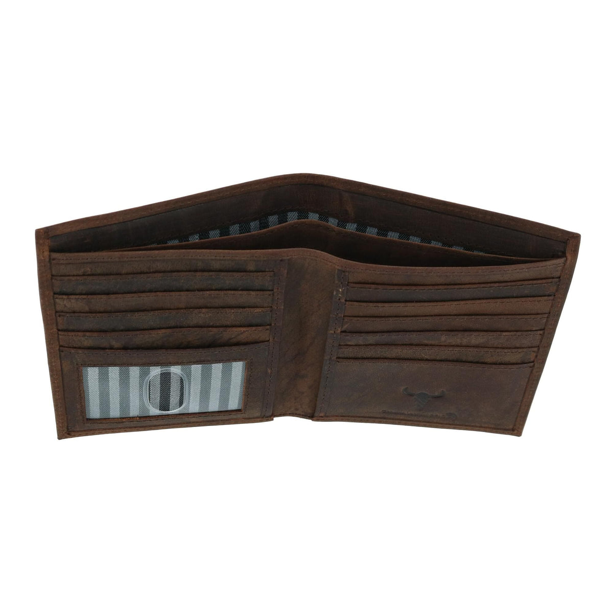 CTM® Men's Distressed Hunter Leather RFID Hipster Wallet - Brown
