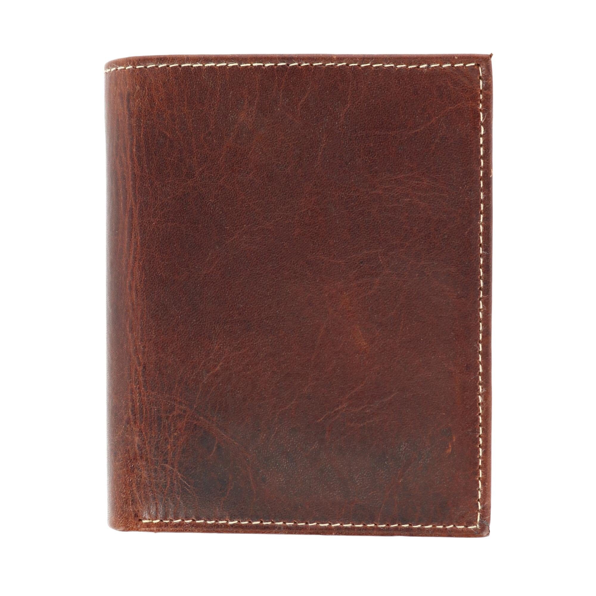 CTM® Men's Oil Pull Up Leather Euro Bifold Wallet - Men's Oil Pull Up Leather Euro Bifold Wallet