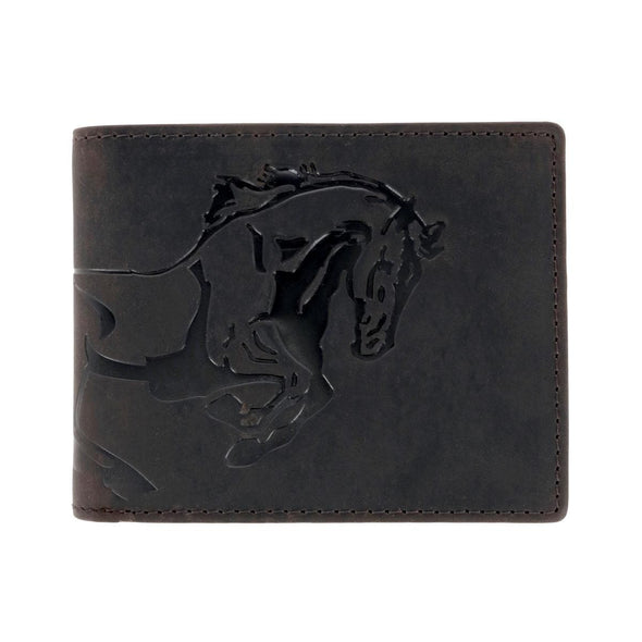 Men's Leather Horse Embossed Bifold Wallet