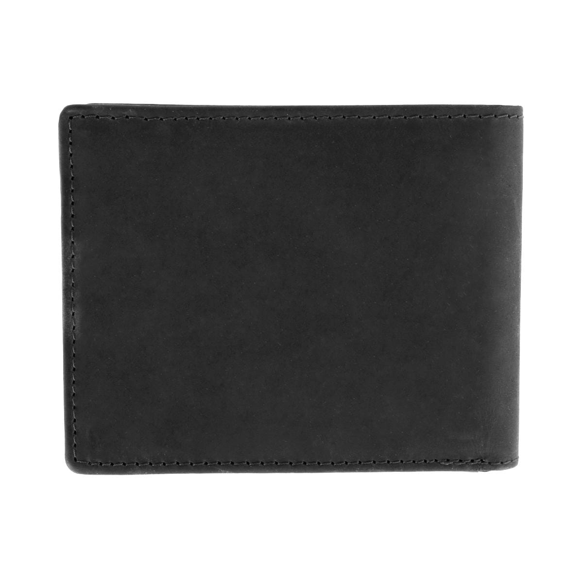 American Bison Men's Leather Eagle Embossed Bifold Wallet - Black