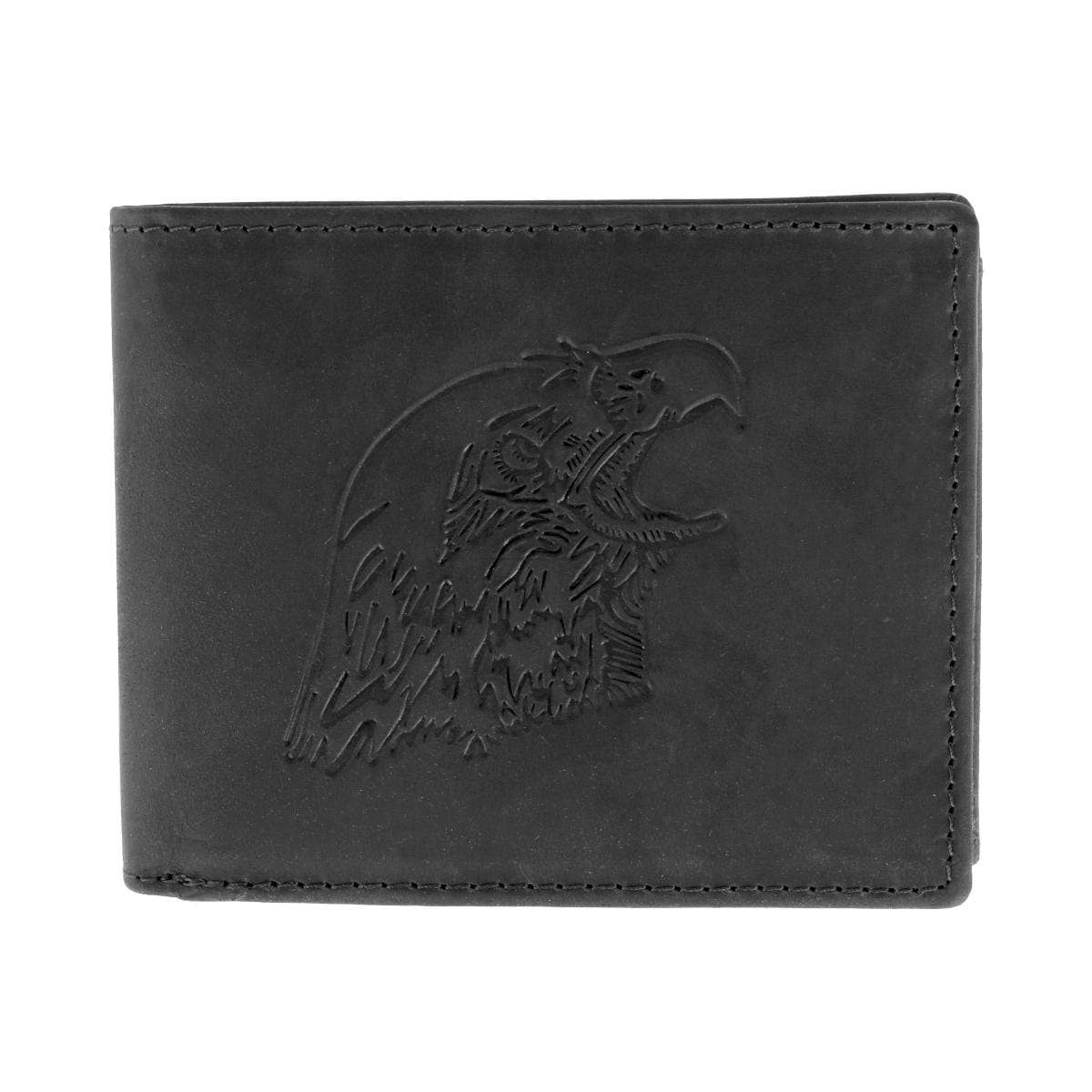 American Bison Men's Leather Eagle Embossed Bifold Wallet - Men's Leather Eagle Embossed Bifold Wallet