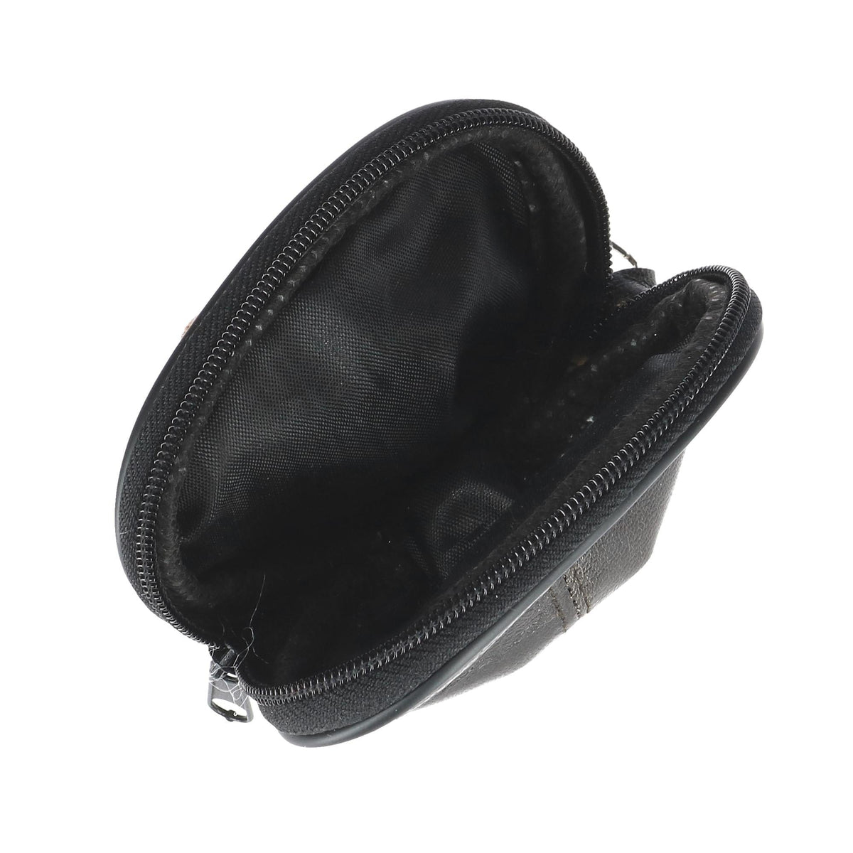 CTM® Leather Compact Zipper Coin Pouch Wallet - Black