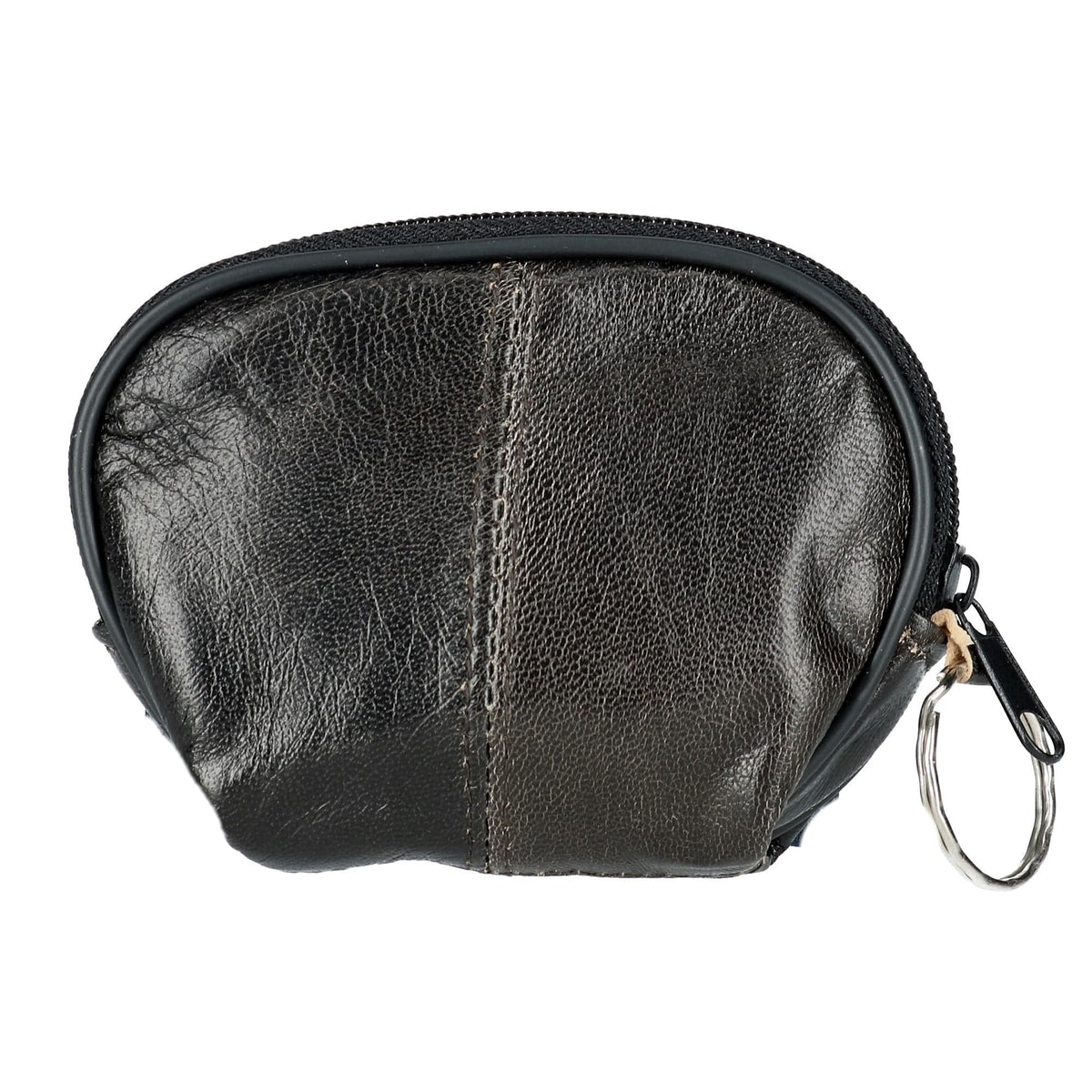 CTM® Leather Compact Zipper Coin Pouch Wallet - Leather Compact Zipper Coin Pouch Wallet