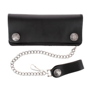 Men's Made in USA Leather Chain Wallet Buffalo Nickel Snaps