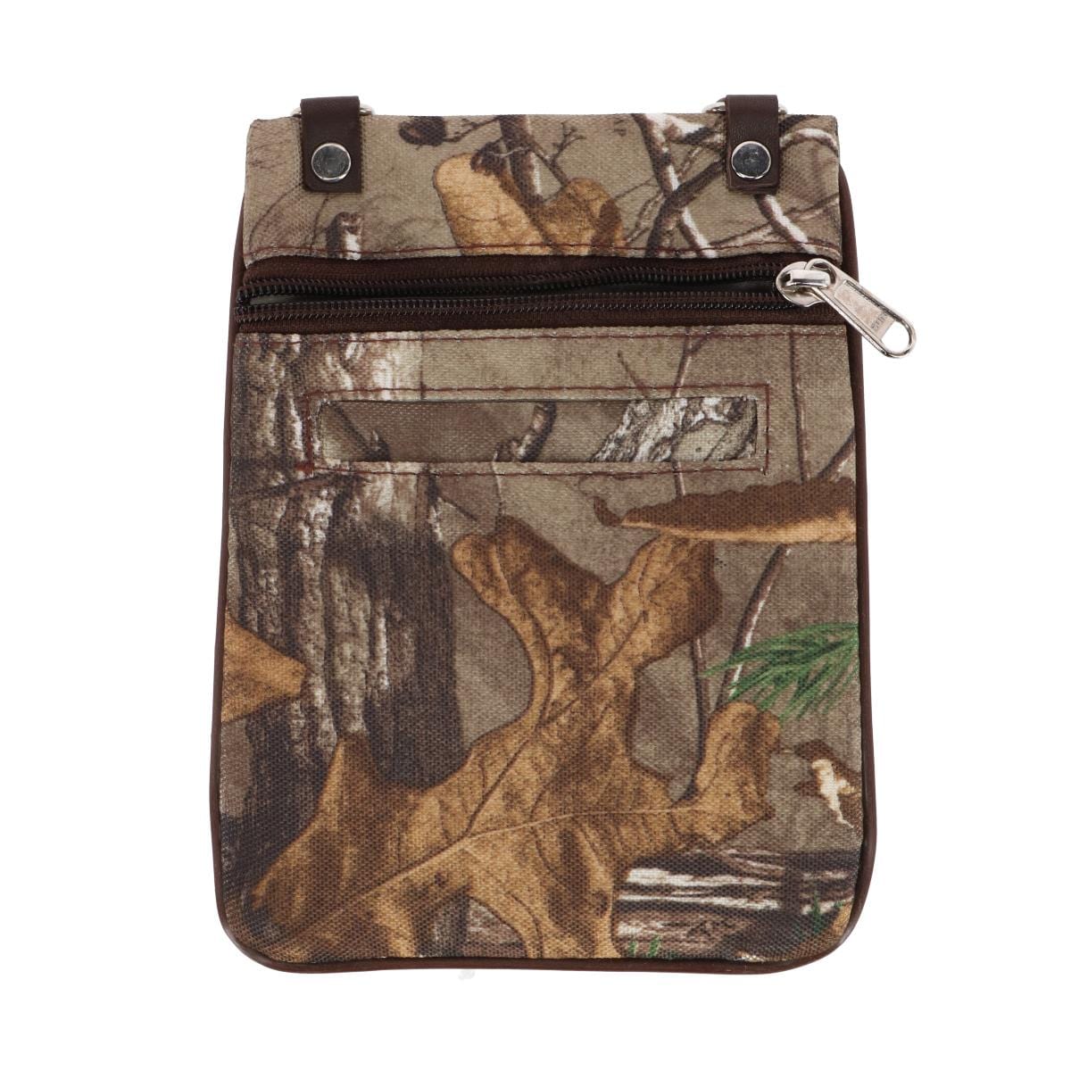 CTM® Men's Realtree Camo Crossbody Bag - Brown