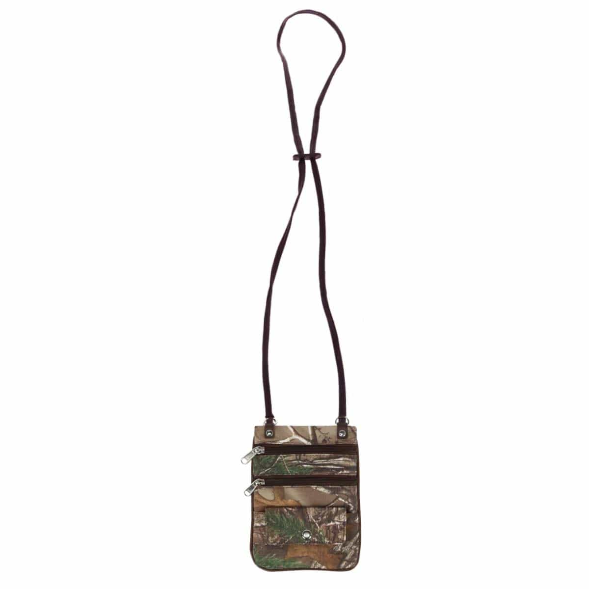 CTM® Men's Realtree Camo Crossbody Bag - Brown