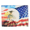 Men's Vegan Leather Eagle American Flag Print Bifold Wallet