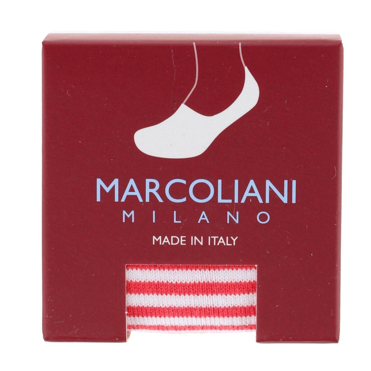 Marcoliani Men's Stripe Invisible Touch Liner Sock - Coral